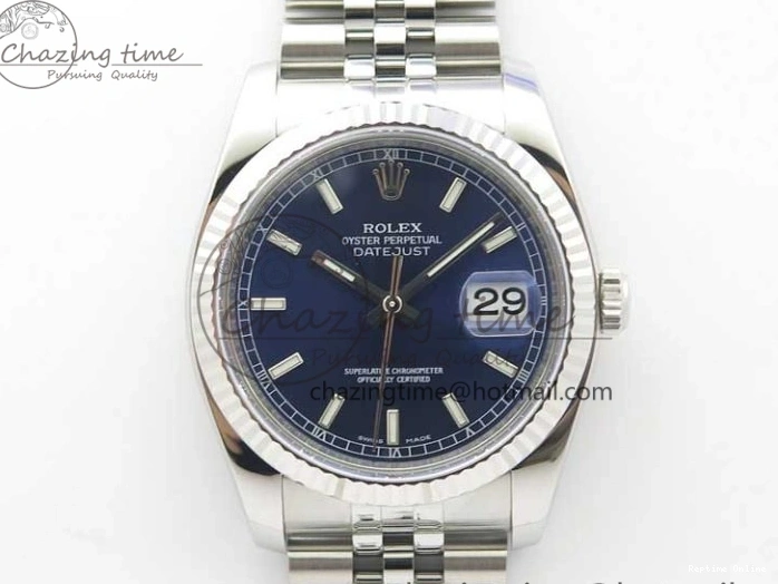 0216 DateJust 36 SS 116234 ARF 1:1 Best Edition 904L Steel Blue Dial on Jubilee Bracelet SH3135 V TravelReady 3214